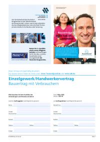 Verbrauchervertrag für Bauleistungen Einzelgewerk/Handwerkervertrag