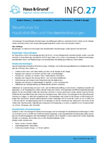 Steuerbonus für Haushaltshilfen und Handwerkerleistungen
